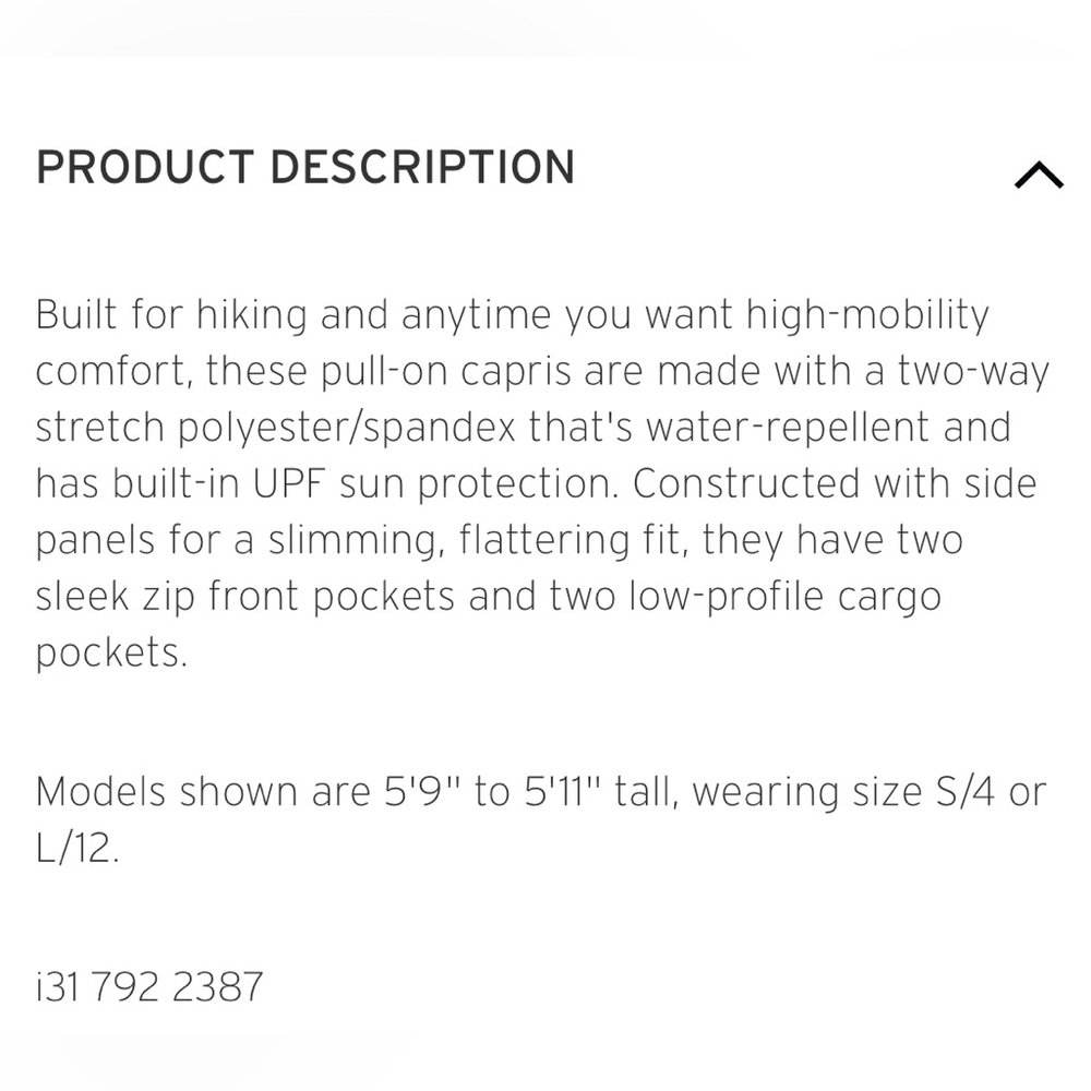 NWT Eddie Bauer Women’s Incline Utility Capris Active Slim Regular Size 10 - Picture 4 of 7